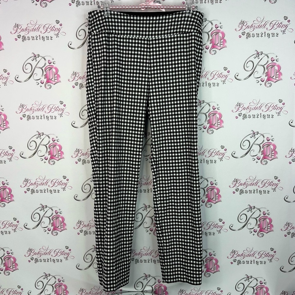 S.C.&CO. Pants plaid checkered picnic Black and White Gingham Pants